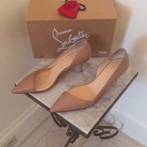 Nude Christian Louboutin  kitten heel pumps